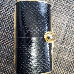 Exotic Black Snake Skin Clutch